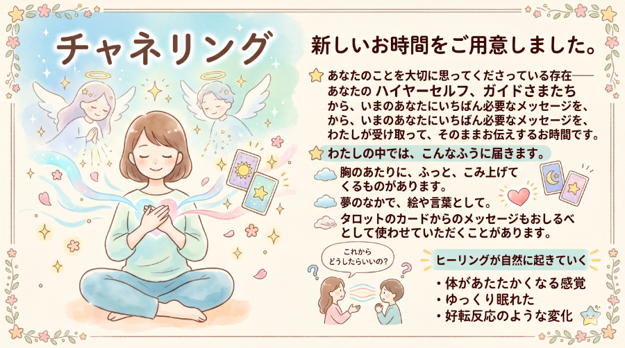 チャネリング というお時間を、新しくご用意しました。